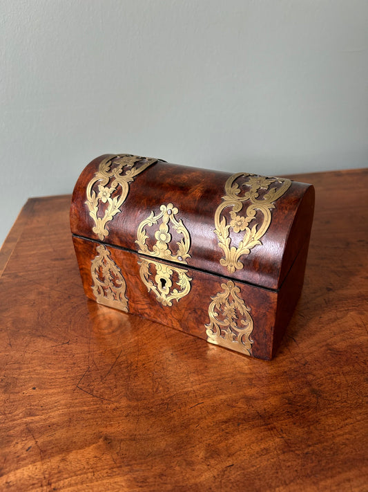 Miniature Burr Walnut & Brass Chest