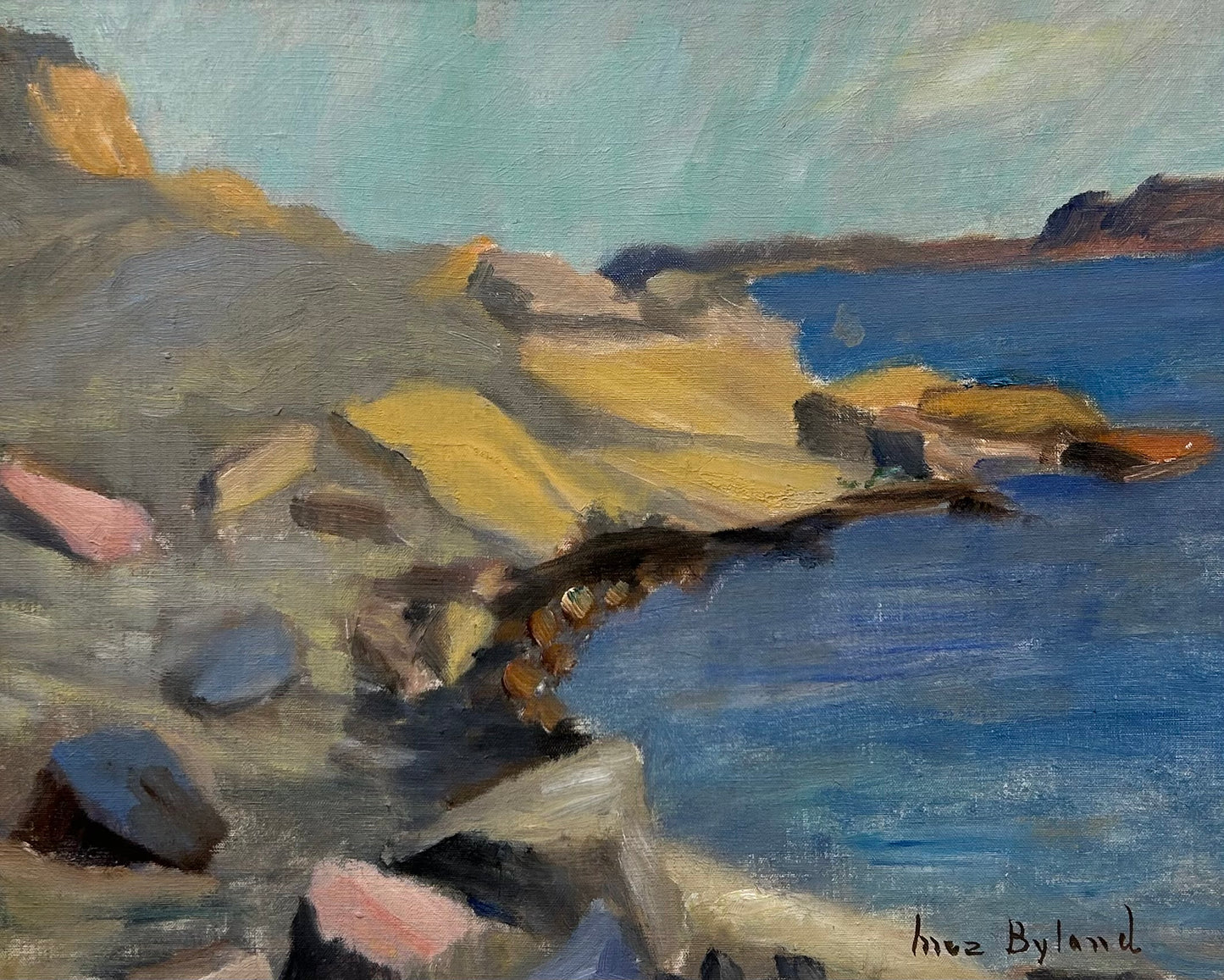 Rocky Coastal Inlet, oil on canvas, Inez Byland (1890–1961)